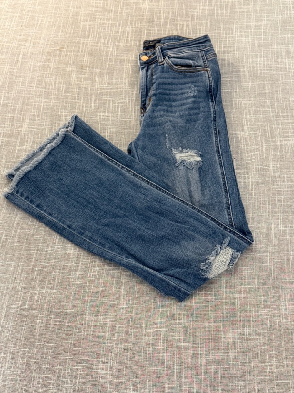 Judy Blue Bootcut Jeans Distressed Raw Hem Mid Rise 5/27 - Picture 3 of 10